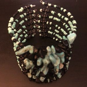 Blue and black stone bracelet